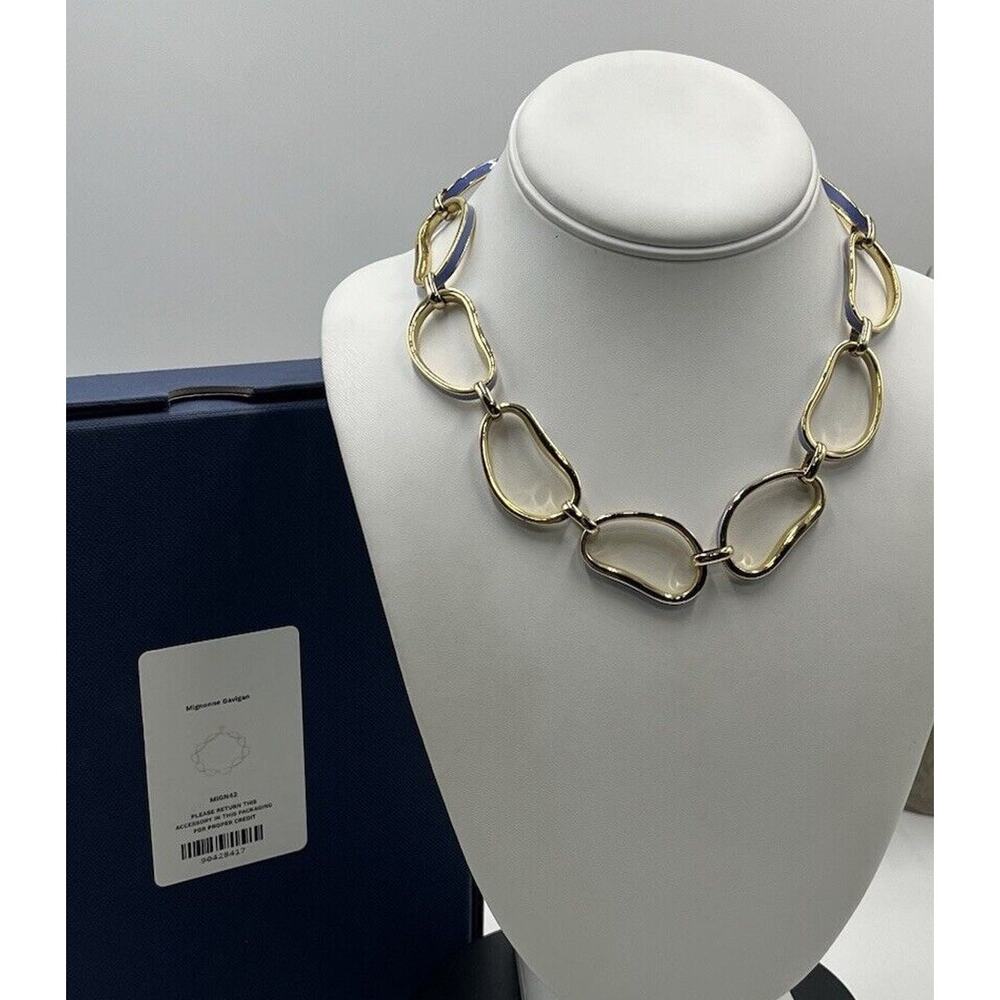 MIGNONNE GAVIGAN Lilac Enamel Gold Plated NEALE Chain Link Necklace